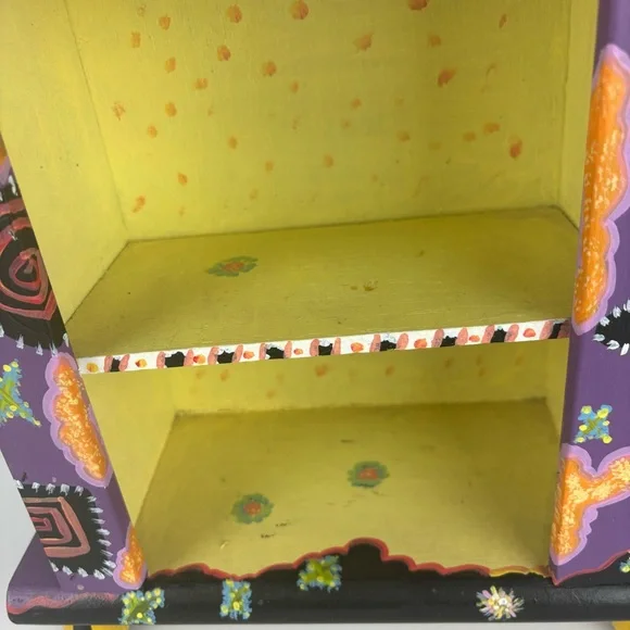 Colorful Handpainted Wooden Shelf-whimsical Artsy